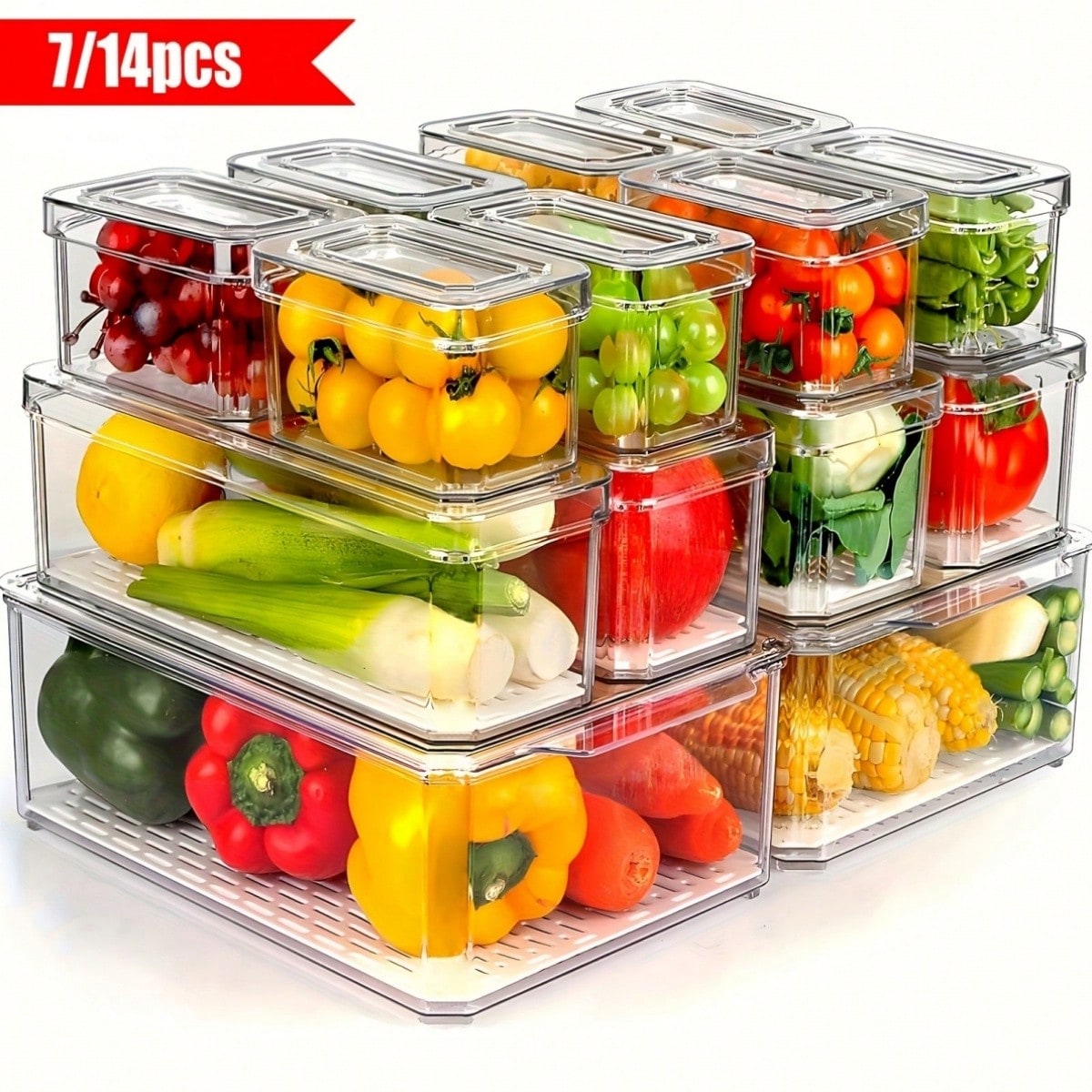 7/14 Pack Stackable Fridge Org - đánh giá và giá Food Snacks Gifts