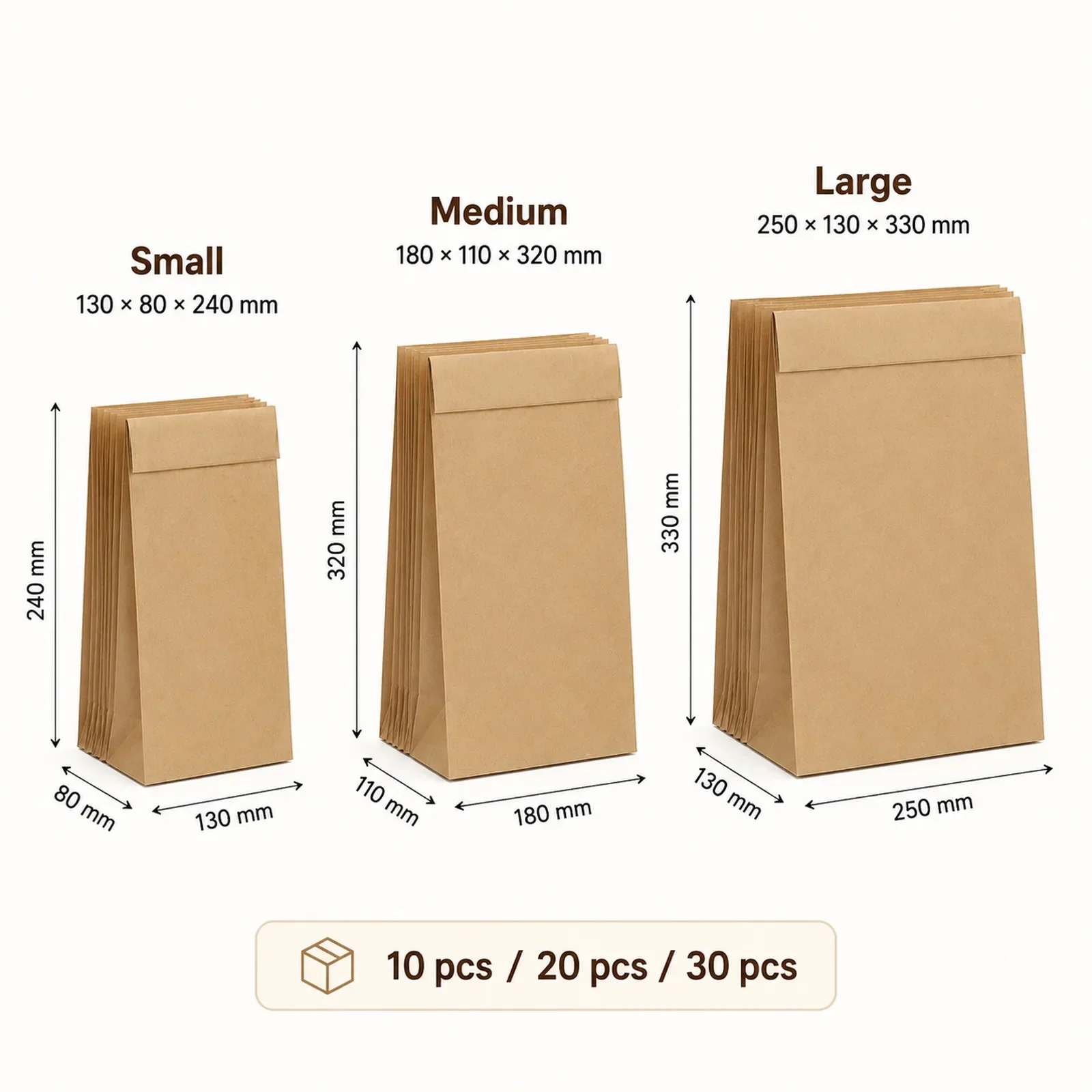 10-30Pcs Small Brown Kraft Pap - đánh giá và giá Food Snacks Gifts